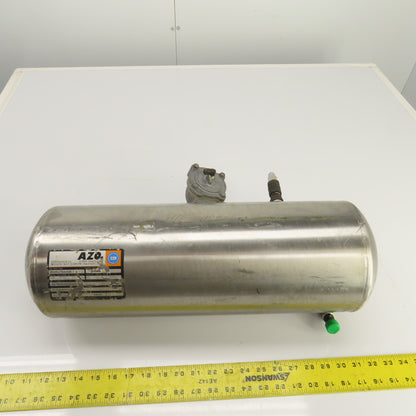 AZO 2-1/2 Gallon Stainless Air Receiver Pressure Tank 6 Bar W/R353 Pilot Valve