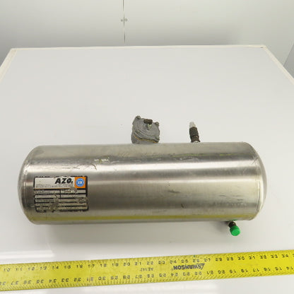 AZO 2-1/2 Gallon Stainless Air Receiver Pressure Tank 6 Bar W/R353 Pilot Valve