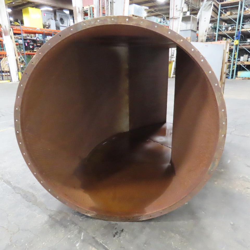 47" x 61-3/4" Flange Steel Duct Transition To Round 62" 20° Elbow