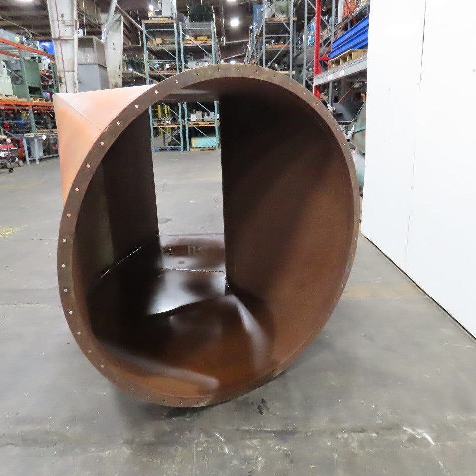 47" x 61-3/4" Flange Steel Duct Transition To Round 62" 20° Elbow