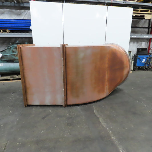 47" x 61-3/4" Flange Steel Duct Transition To Round 62" 20° Elbow