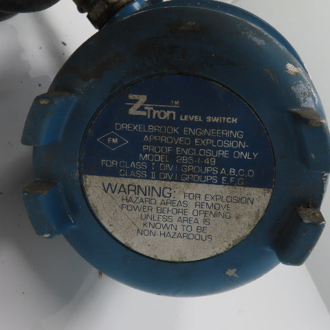 Ztron 285-1-49 Explosion Proof Level Switch 17-1/2" Depth 115V 1PH (Tested)