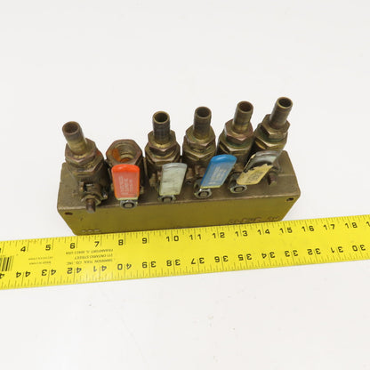 Plastic Processing Equipment 1-1/4" x 1/2" NPT Bronze Manifold 6 Port Valve