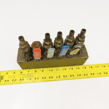 Plastic Processing Equipment 1-1/4" x 1/2" NPT Bronze Manifold 6 Port Valve