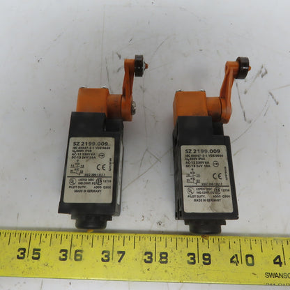 SZ 2199.009 Roller Arm Limit Switch 230V 6 A 24VDC 10A Lot of 2