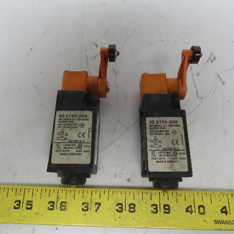 SZ 2199.009 Roller Arm Limit Switch 230V 6 A 24VDC 10A Lot of 2