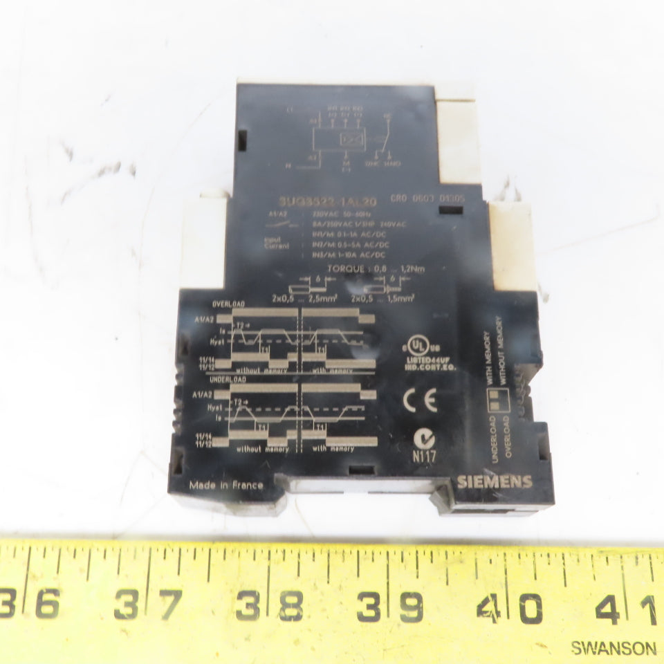 Siemens UG3522-1AL20 Monitoring Relay 3 Pole