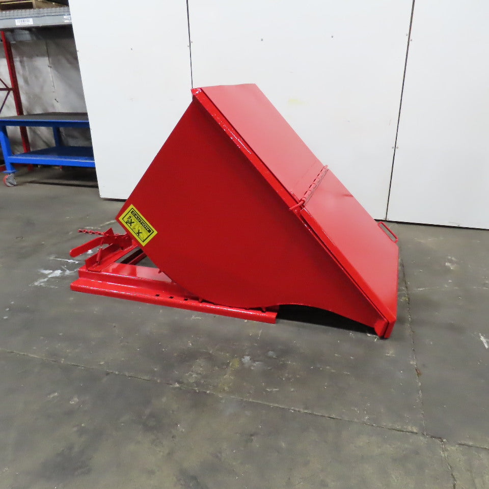 1 Cubic Yard Self Dumping Trash Scrap Hopper W/ Attached Lid