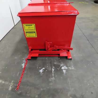 1 Cubic Yard Self Dumping Trash Scrap Hopper W/ Attached Lid