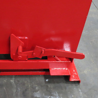 1 Cubic Yard Self Dumping Trash Scrap Hopper W/ Attached Lid