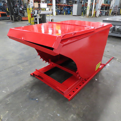 1 Cubic Yard Self Dumping Trash Scrap Hopper W/ Attached Lid