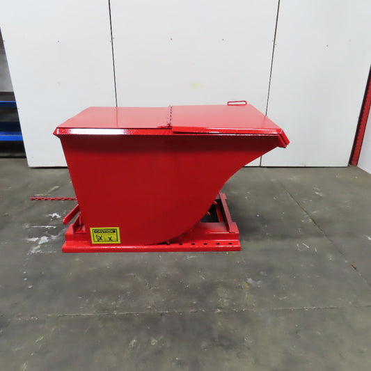 1 Cubic Yard Self Dumping Trash Scrap Hopper W/ Attached Lid