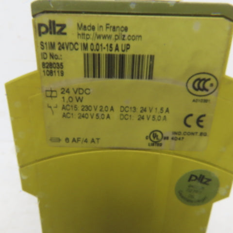 Pllz S1IM 24VDC Im 0.01-15UP Safety Relay