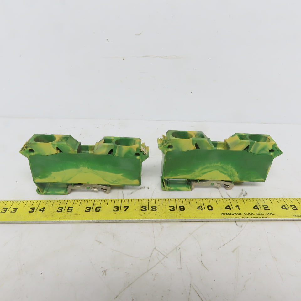 Wago 285-637 2-Conductor Ground Terminal Block AWG 2-10 Lot of 2
