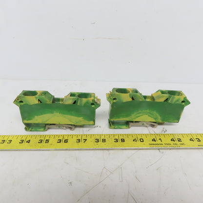 Wago 285-637 2-Conductor Ground Terminal Block AWG 2-10 Lot of 2