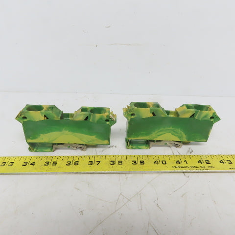 Wago 285-637 2-Conductor Ground Terminal Block AWG 2-10 Lot of 2