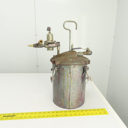 2.5 Gallon Steel Paint Pressure Pot Canister Tank 60PSI W/ Regulator (Needs Seal