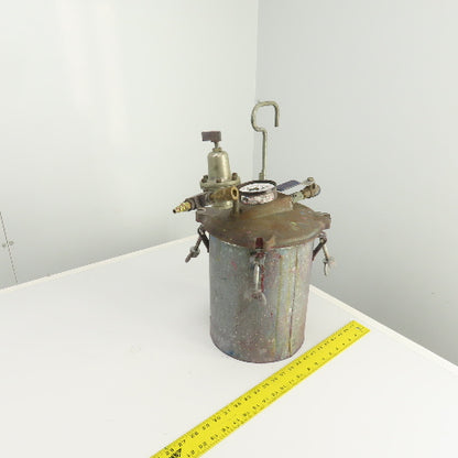 2.5 Gallon Steel Paint Pressure Pot Canister Tank 60PSI W/ Regulator (Needs Seal