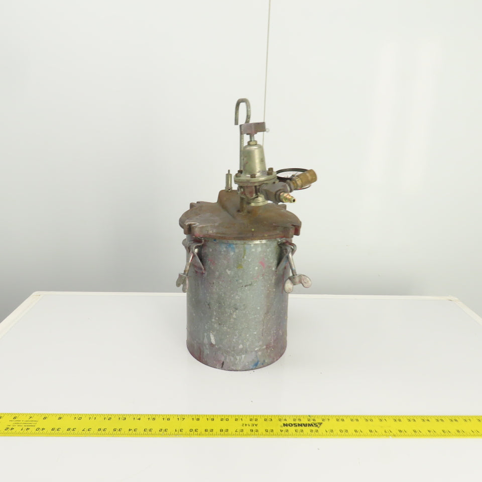 2.5 Gallon Steel Paint Pressure Pot Canister Tank 60PSI W/ Regulator (Needs Seal