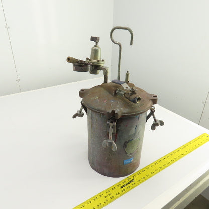 2.5 Gallon Steel Paint Pressure Pot Canister Tank 60PSI W/ Regulator (Needs Seal