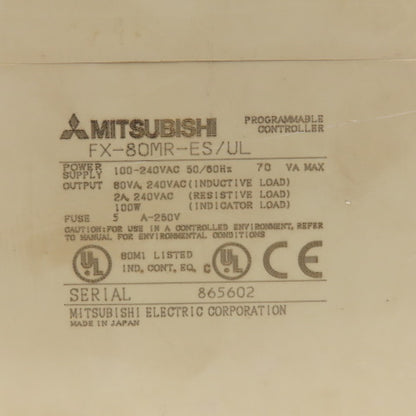 Mitsubishi FX-80MR-ES/UL 100-240VAC Programmable Controller
