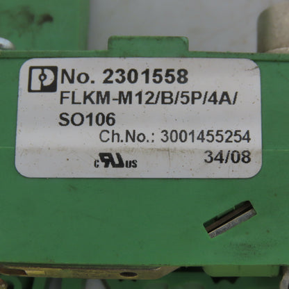 Phoenix Contact 2301558 FLKM-M12/B/5P/4A/SO106 Interface Module Lot of 2