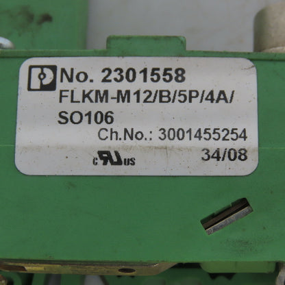 Phoenix Contact 2301558 FLKM-M12/B/5P/4A/SO106 Interface Module Lot of 2