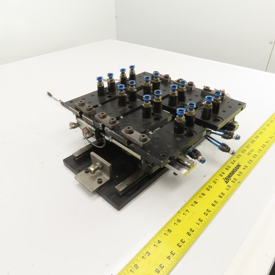Festo 2-Section 10" x 2" Pneumatic Vacuum Robotic Pick And Place Arm Fixture