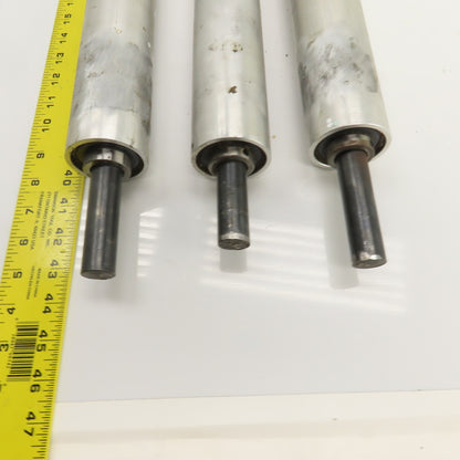 34" W x 2.350" OD Aluminum Gravity Conveyor Roller 7/8" Shaft Lot Of 3