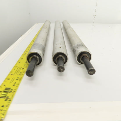 34" W x 2.350" OD Aluminum Gravity Conveyor Roller 7/8" Shaft Lot Of 3