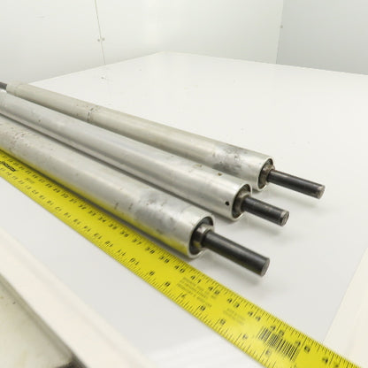 34" W x 2.350" OD Aluminum Gravity Conveyor Roller 7/8" Shaft Lot Of 3