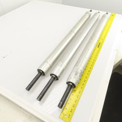 34" W x 2.350" OD Aluminum Gravity Conveyor Roller 7/8" Shaft Lot Of 3