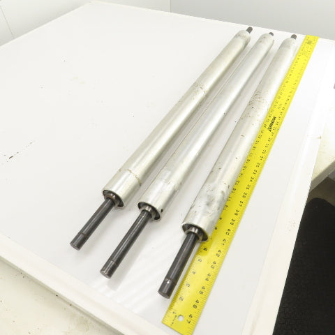 34" W x 2.350" OD Aluminum Gravity Conveyor Roller 7/8" Shaft Lot Of 3