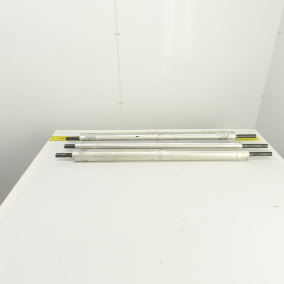 34" W x 2.350" OD Aluminum Gravity Conveyor Roller 7/8" Shaft Lot Of 3