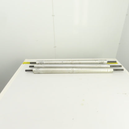 34" W x 2.350" OD Aluminum Gravity Conveyor Roller 7/8" Shaft Lot Of 3