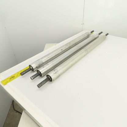 34" W x 2.350" OD Aluminum Gravity Conveyor Roller 7/8" Shaft Lot Of 3