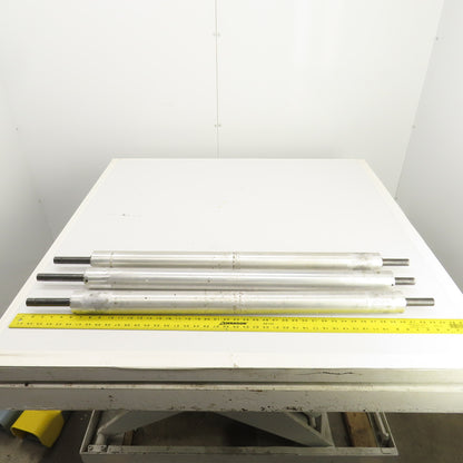 34" W x 2.350" OD Aluminum Gravity Conveyor Roller 7/8" Shaft Lot Of 3