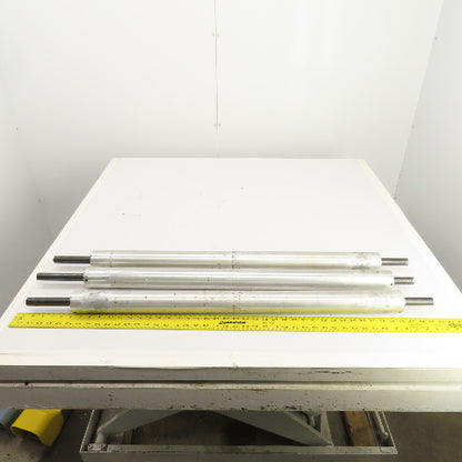 34" W x 2.350" OD Aluminum Gravity Conveyor Roller 7/8" Shaft Lot Of 3