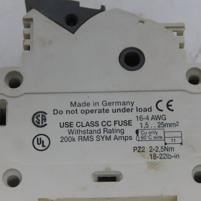 Wohner 31 299 AES CC 2 Pole 30 Amp 600 V Class CC Fuse Holder 16-4 AGW