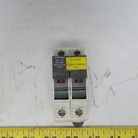 Wohner 31 299 AES CC 2 Pole 30 Amp 600 V Class CC Fuse Holder 16-4 AGW