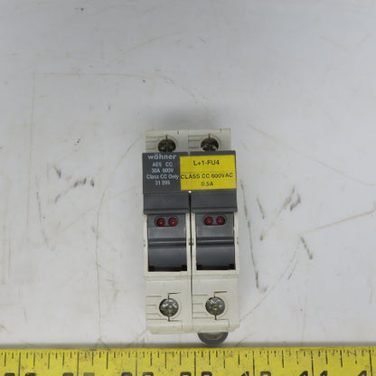 Wohner 31 299 AES CC 2 Pole 30 Amp 600 V Class CC Fuse Holder 16-4 AGW