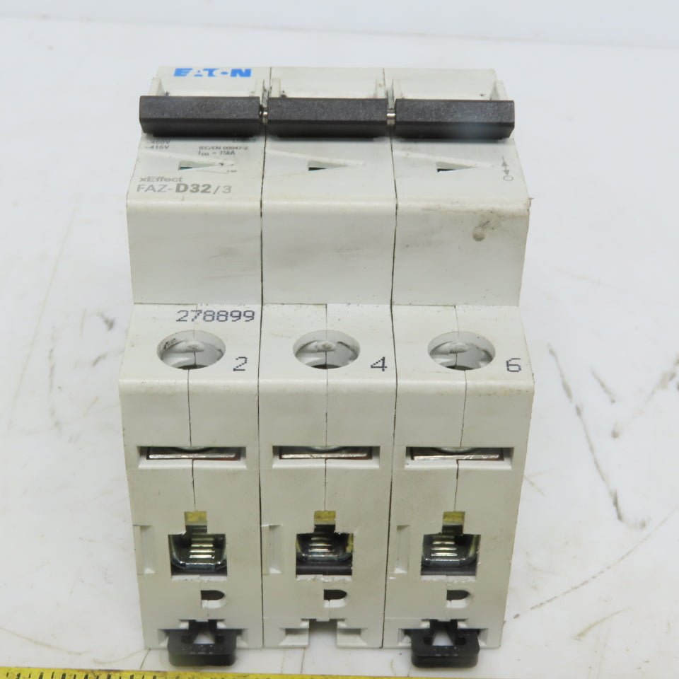 Eaton FAZ-D32/3 Miniature Circuit Breaker Toggle D Curve 3P 32A 277-480V