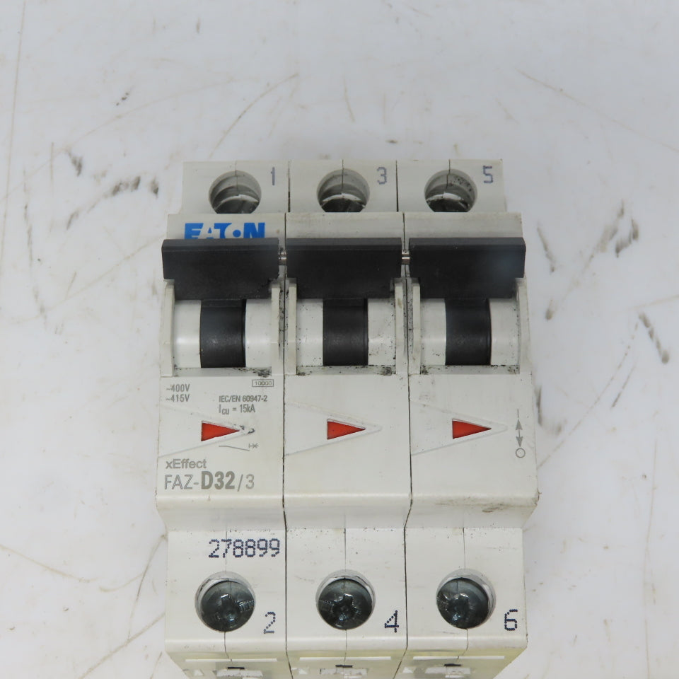 Eaton FAZ-D32/3 Miniature Circuit Breaker Toggle D Curve 3P 32A 277-480V