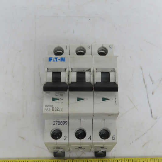 Eaton FAZ-D32/3 Miniature Circuit Breaker Toggle D Curve 3P 32A 277-480V