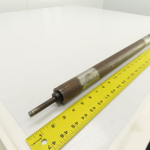 34" W x 1.485" OD Steel Gravity Conveyor Roller 0.435" Shaft 34-7/8" BF