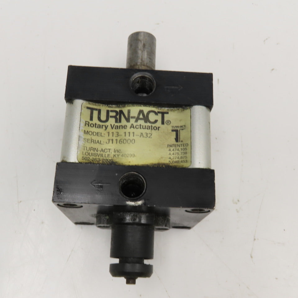 Turn-Act 113-111-A32 Pneumatic Rotary Vane Actuator 180° 3/4" Shaft 1/4" NPT