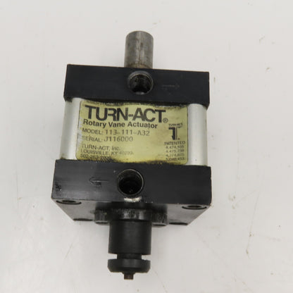 Turn-Act 113-111-A32 Pneumatic Rotary Vane Actuator 180° 3/4" Shaft 1/4" NPT