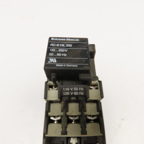 Klockner Moeller DIL0M 600V Contactor 22DILM Aux. Z00-2.4 Overload 1.6-2.6A Trip