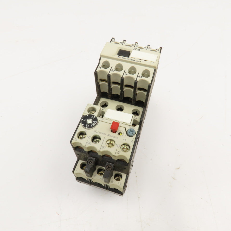 Klockner Moeller DIL0M 600V Contactor 22DILM Aux. Z00-2.4 Overload 1.6-2.6A Trip