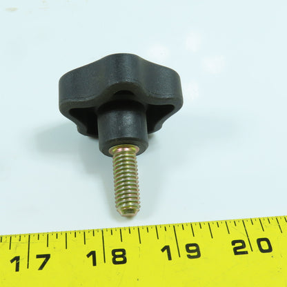 3/8"-16 Threaded Male Black Plastic Handwheel Knob 1" Thread Length Lot Of 6